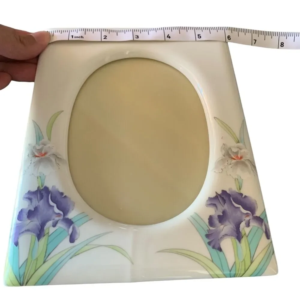 Floral Ceramic Picture Frame Otagiri Japan Vintage Shibata Oval Picture